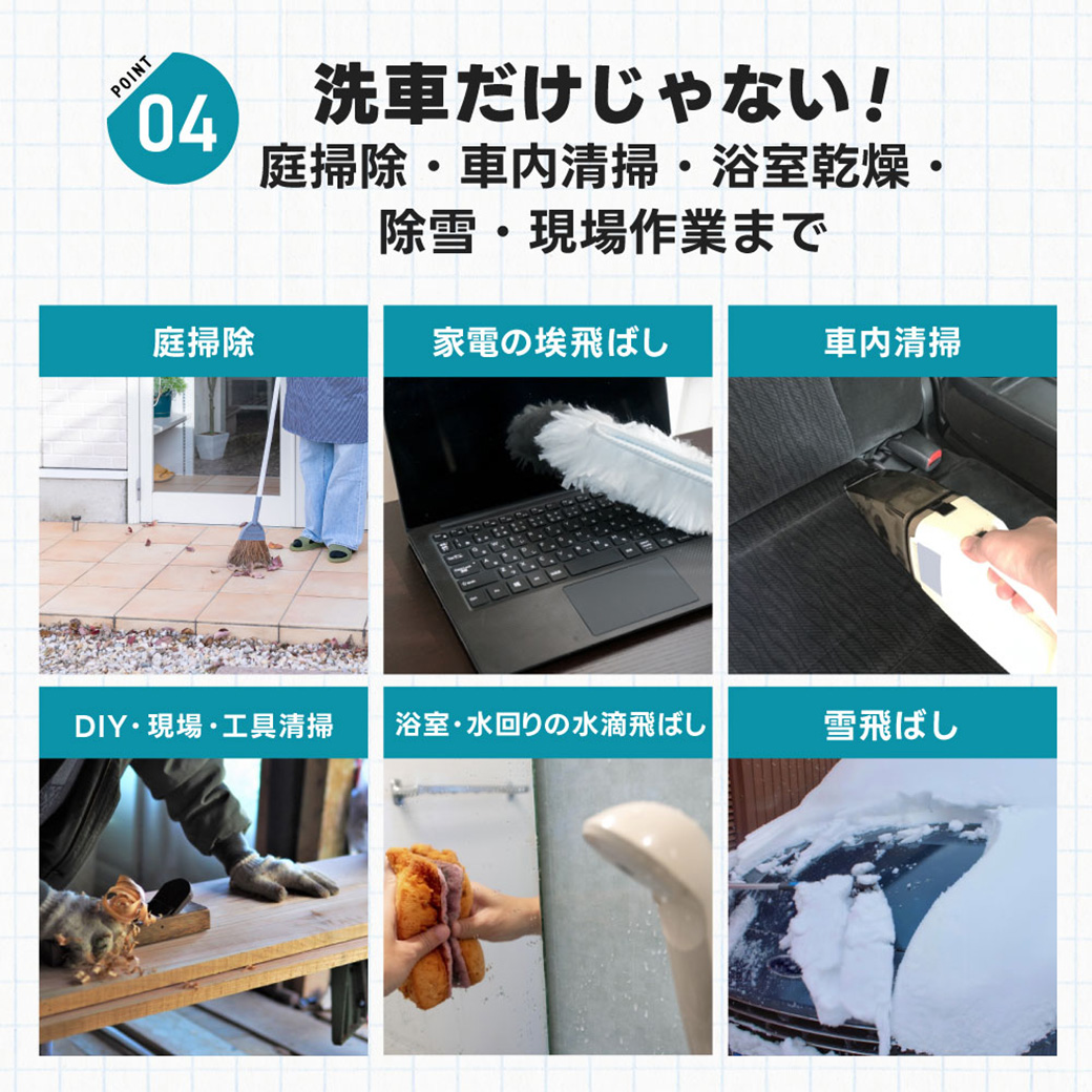 洗車や農機具、車内清掃などで活用できるAERO TOOLS MK-2